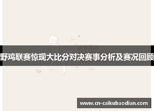 野鸡联赛惊现大比分对决赛事分析及赛况回顾
